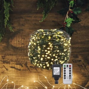 LED-Lyskæde m/fjernbetjening og 8 lysindstillinger - 30/40/50 meter - - 30 meter