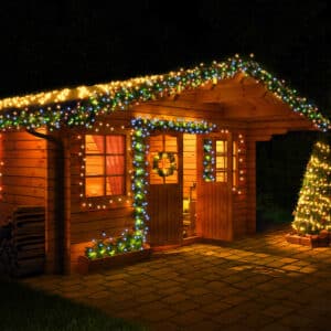 Lyskæde, farverig, 60m, fjernbetjening